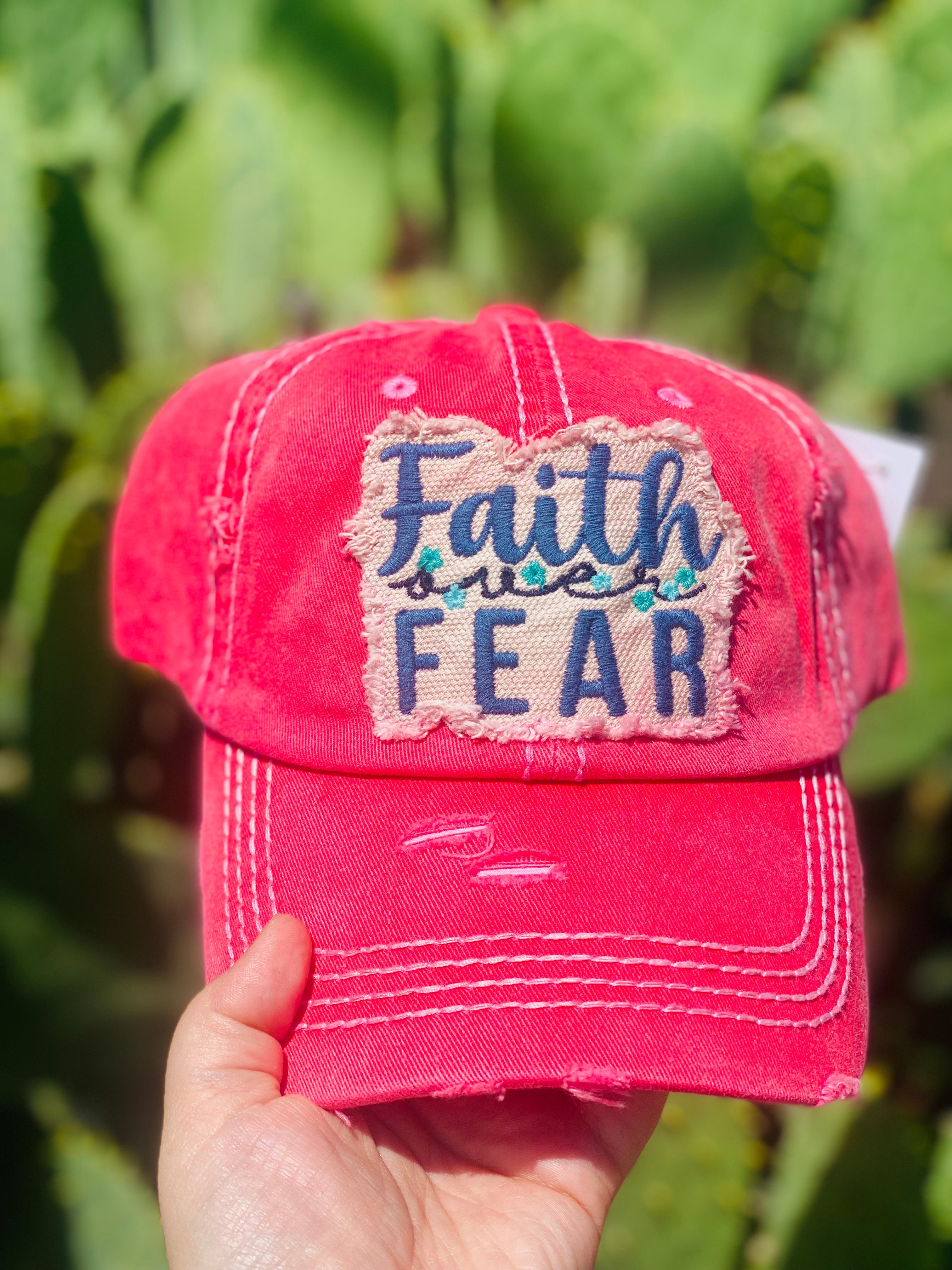 Faith Over Fear Red Baseball Hat