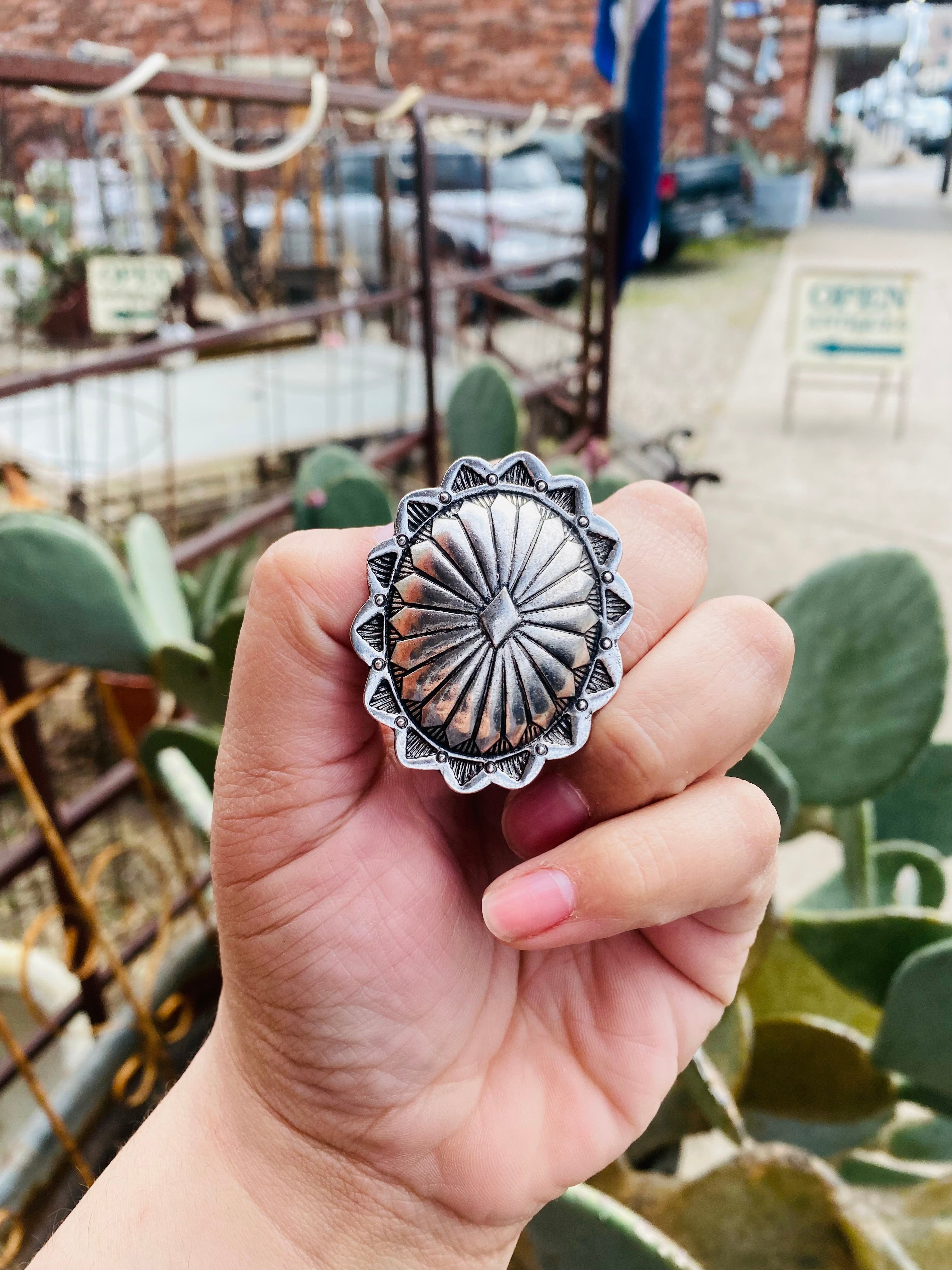 Just A Quick Update Silver Concho Adjustable Ring