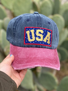 Golden USA Patriotic Baseball Hat