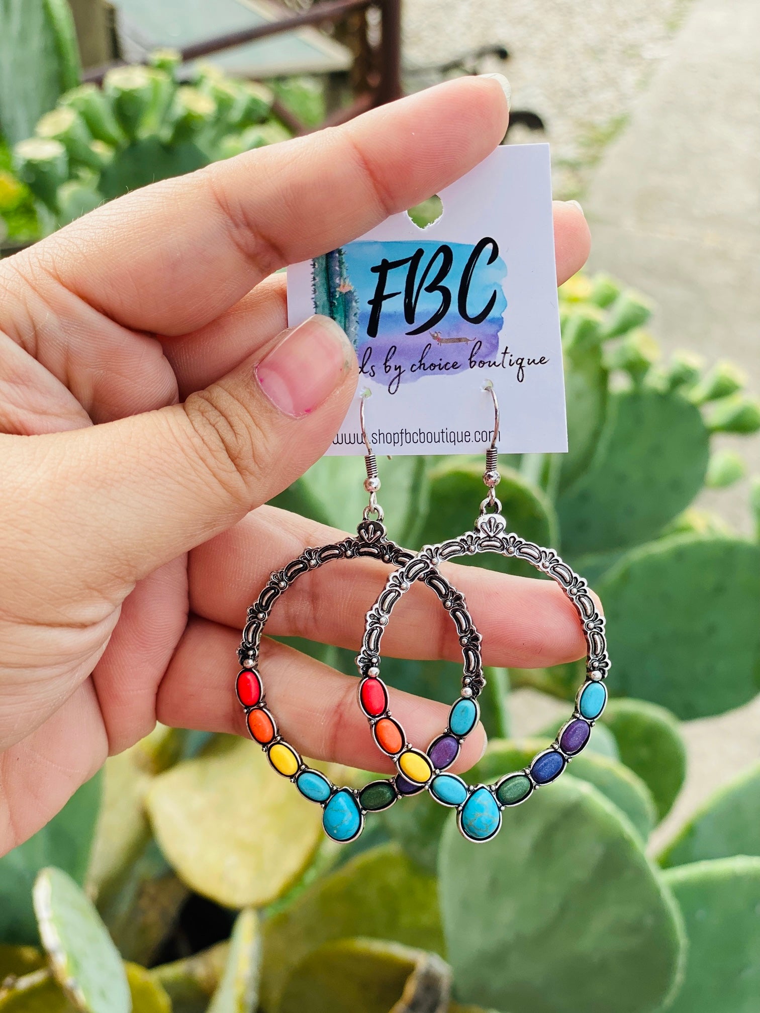 Though The Highway Dangle Multi Color Earrings