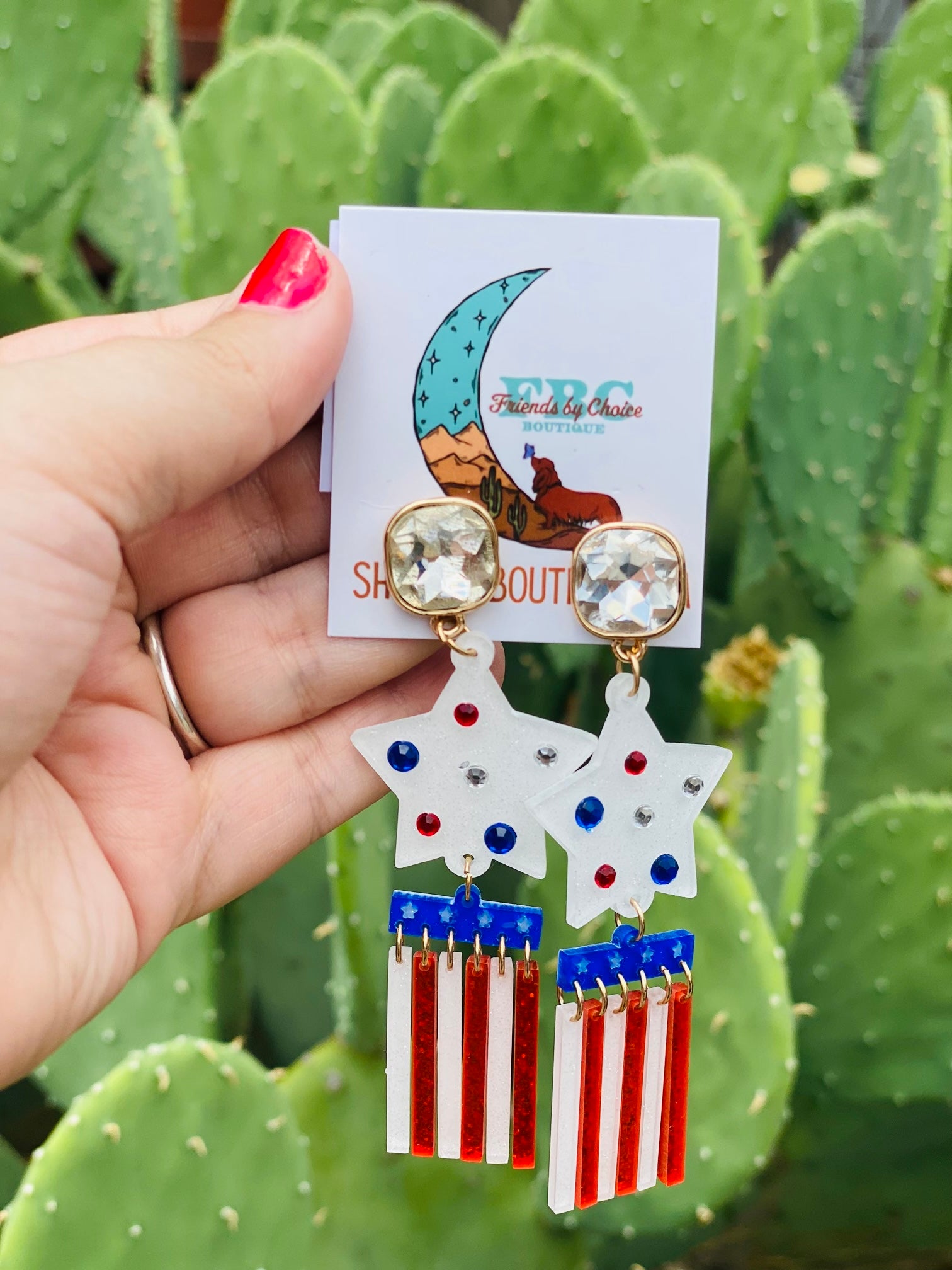 American Babe Post Drop Stone Earrings