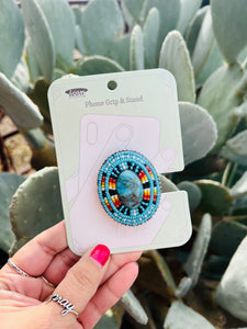 Give You Another Chance Turquoise Beaded Phone Grip