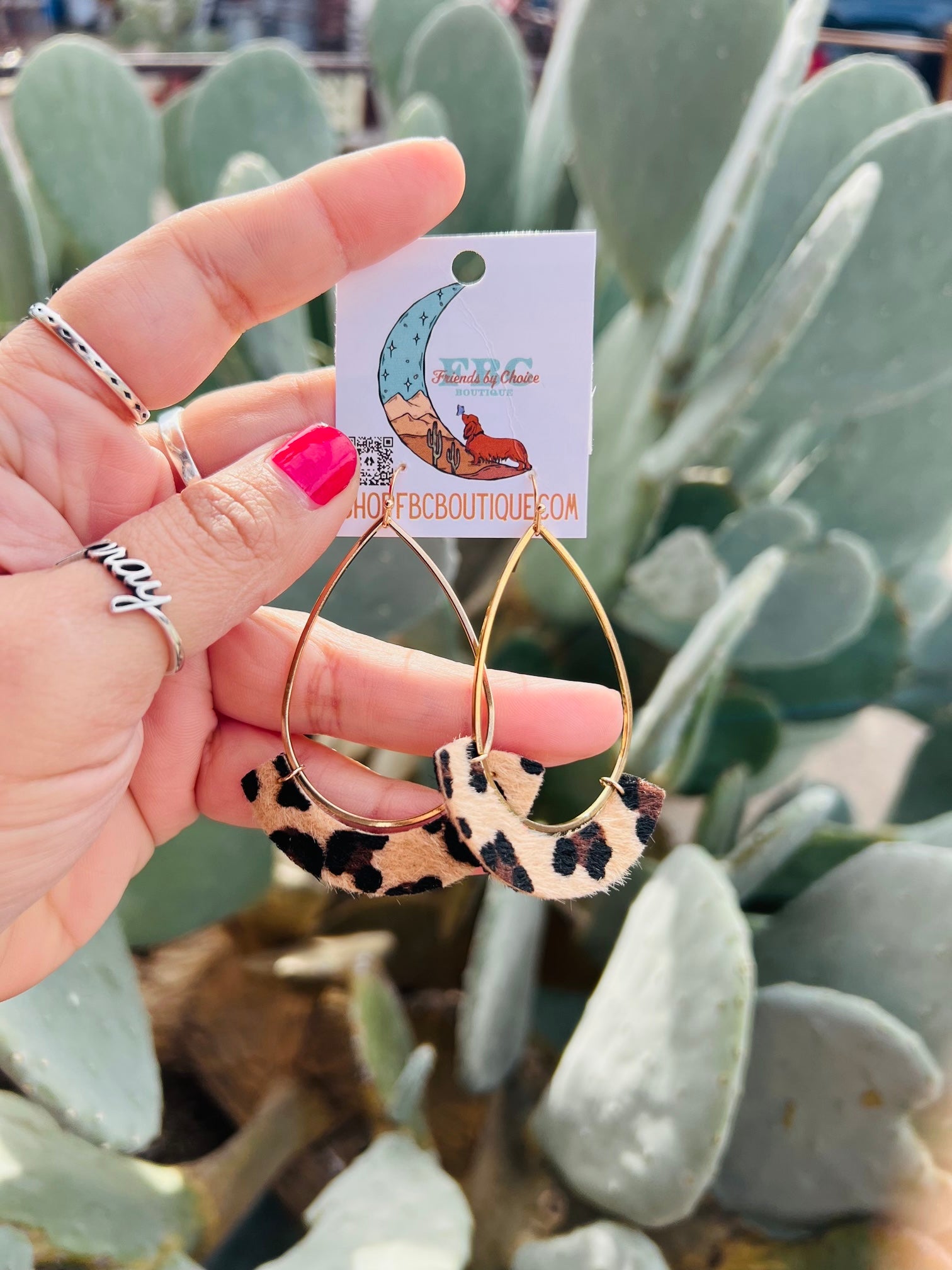 No Takebacks Leopard Teardrop Dangle Earrings