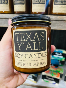 Texas Y'all The Burlap Bag Soy Candle