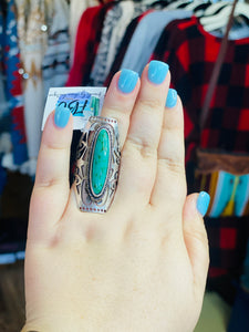 The Lone Prairie Oval Turquoise Ring