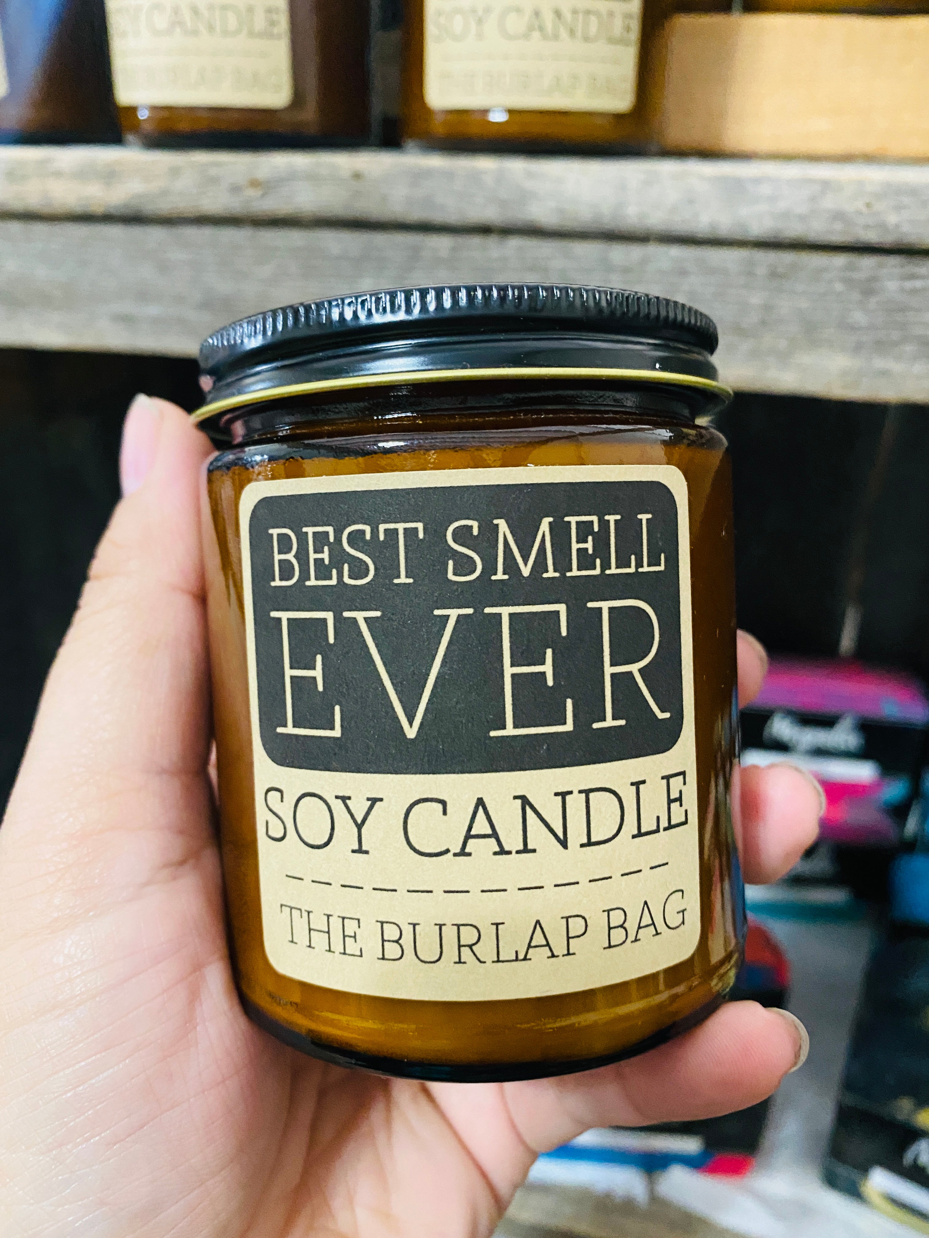 Best Smell Every The Burlap Bag Soy Candle