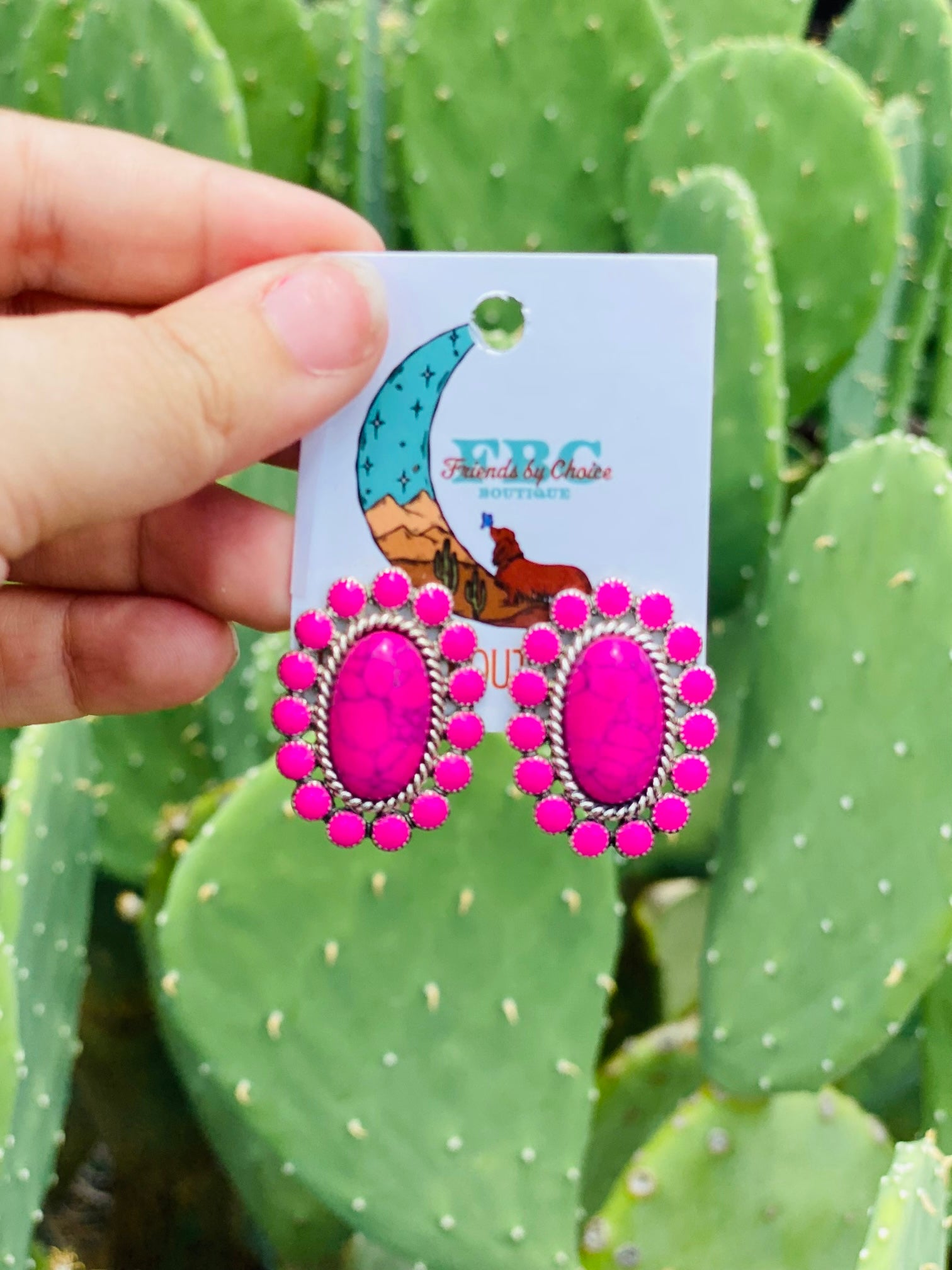 A Cowboys Sweetheart Pink Concho Post Stud Earrings