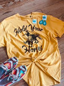 Hold Your Horses Mustard Comfy Tee