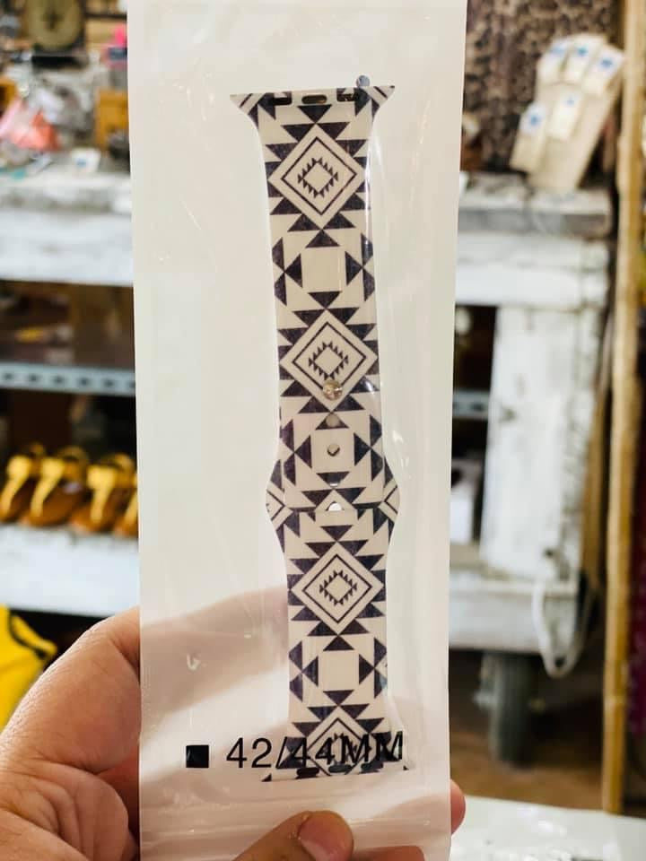 Black & White Aztec Watch Band