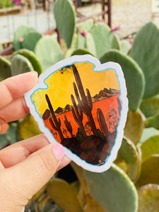 Cactus Sunset Arrowhead Desert Sticker