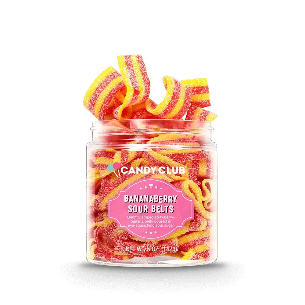 Banana Berry Sour Belts Candy Club
