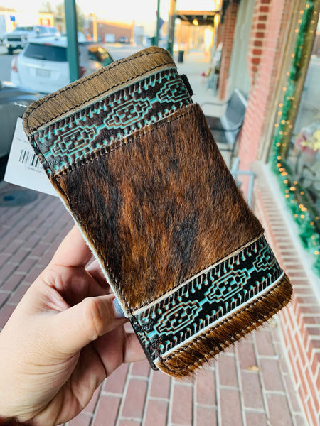 Cow Print Cowhide Leather Wallet