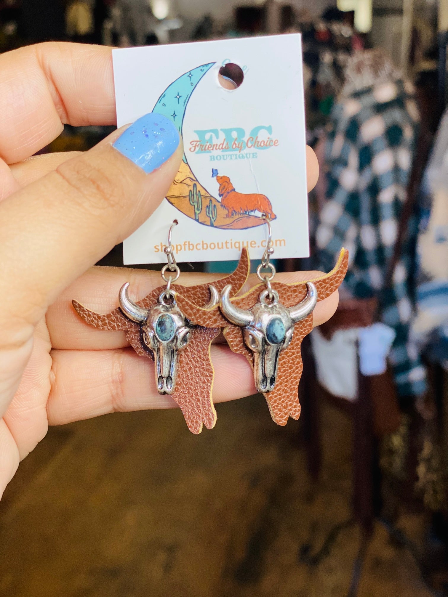 Steer Me In The Right Direction Leather Earrings