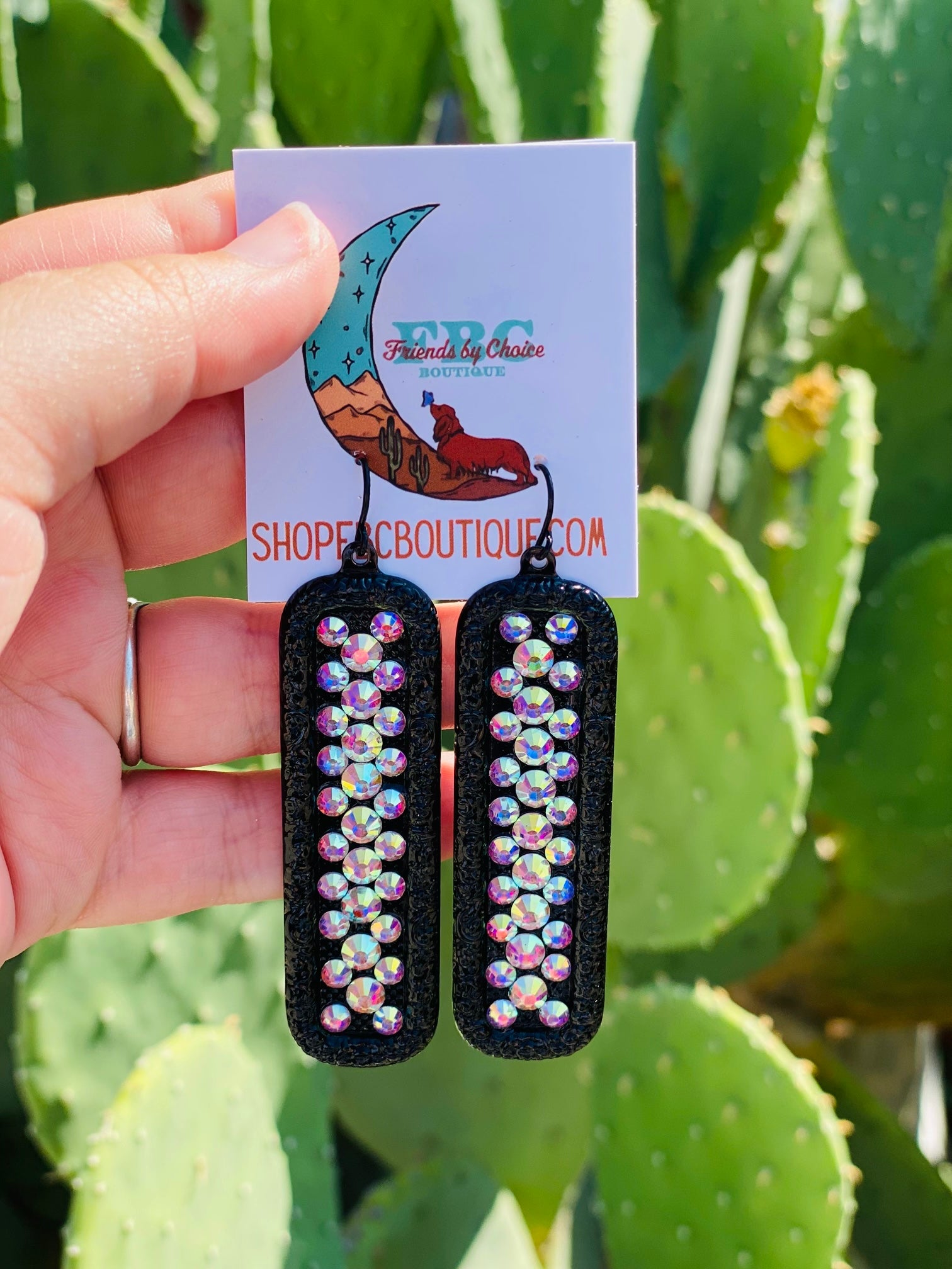 Most Memorable Black Rhinestone Dangle Earrings