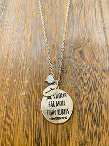 She's Worth More Gold Toned Charm Necklace