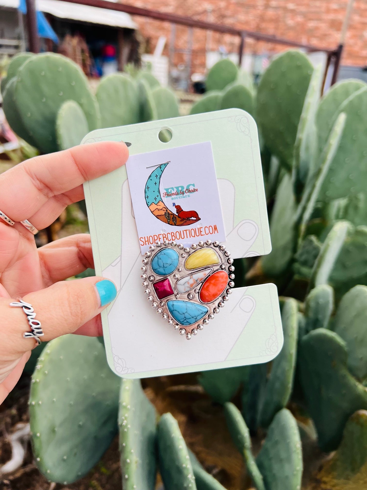 Multi Color Stoned Heart Phone Grip