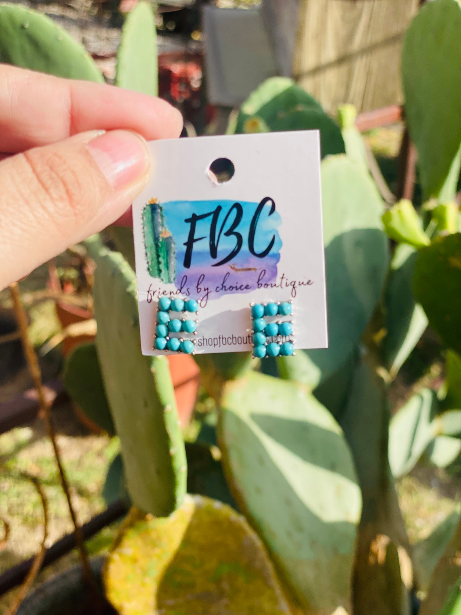 Say My Name Initial Turquoise Stud Earrings