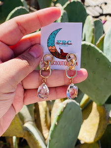 Stay The Course Teardrop Gold Post Drop Earrings