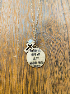 Blessed Are Those Who Believe Gold Or Silver Toned Charm Necklace