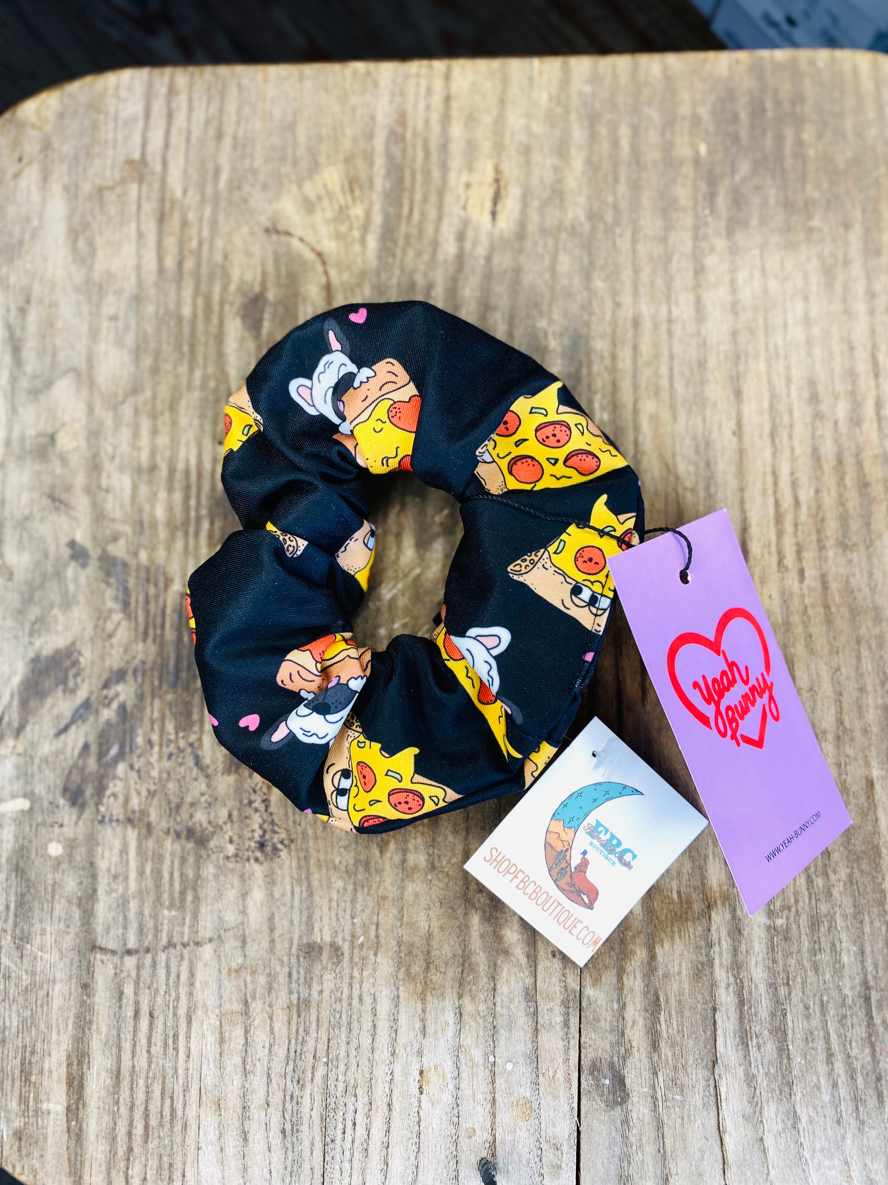 Pizza & Pugs Yeah Bunny Holding It Together XL Hair Scrunchie