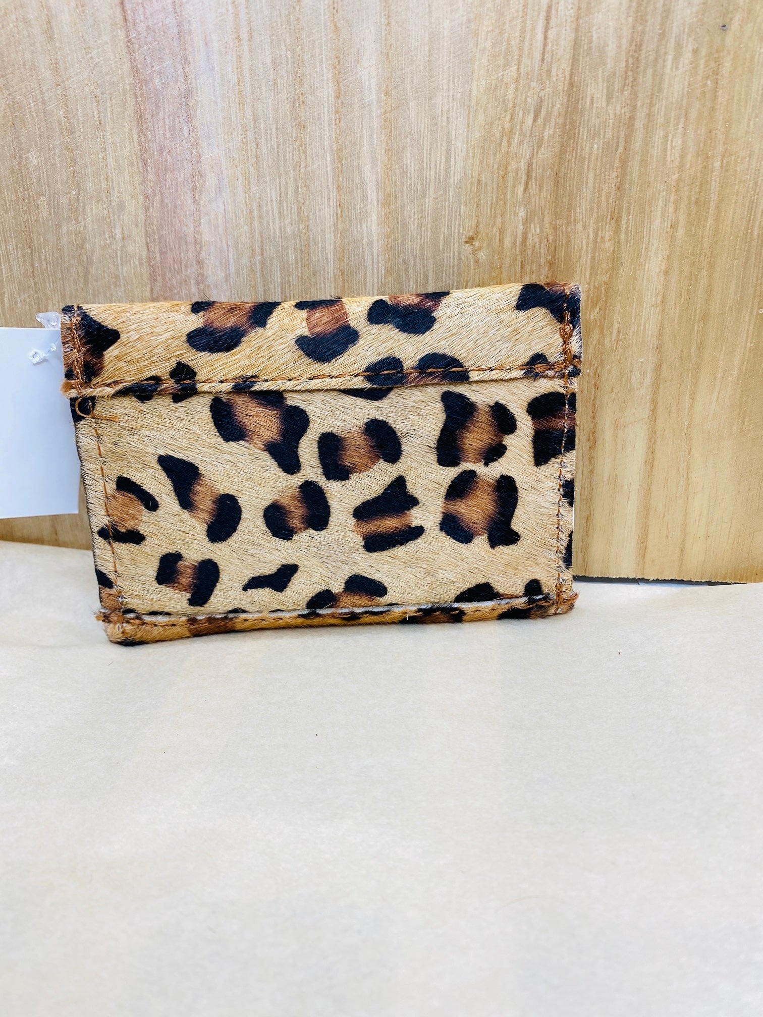 Oh Snap Leopard Cowhide Small Credit Card Wallet
