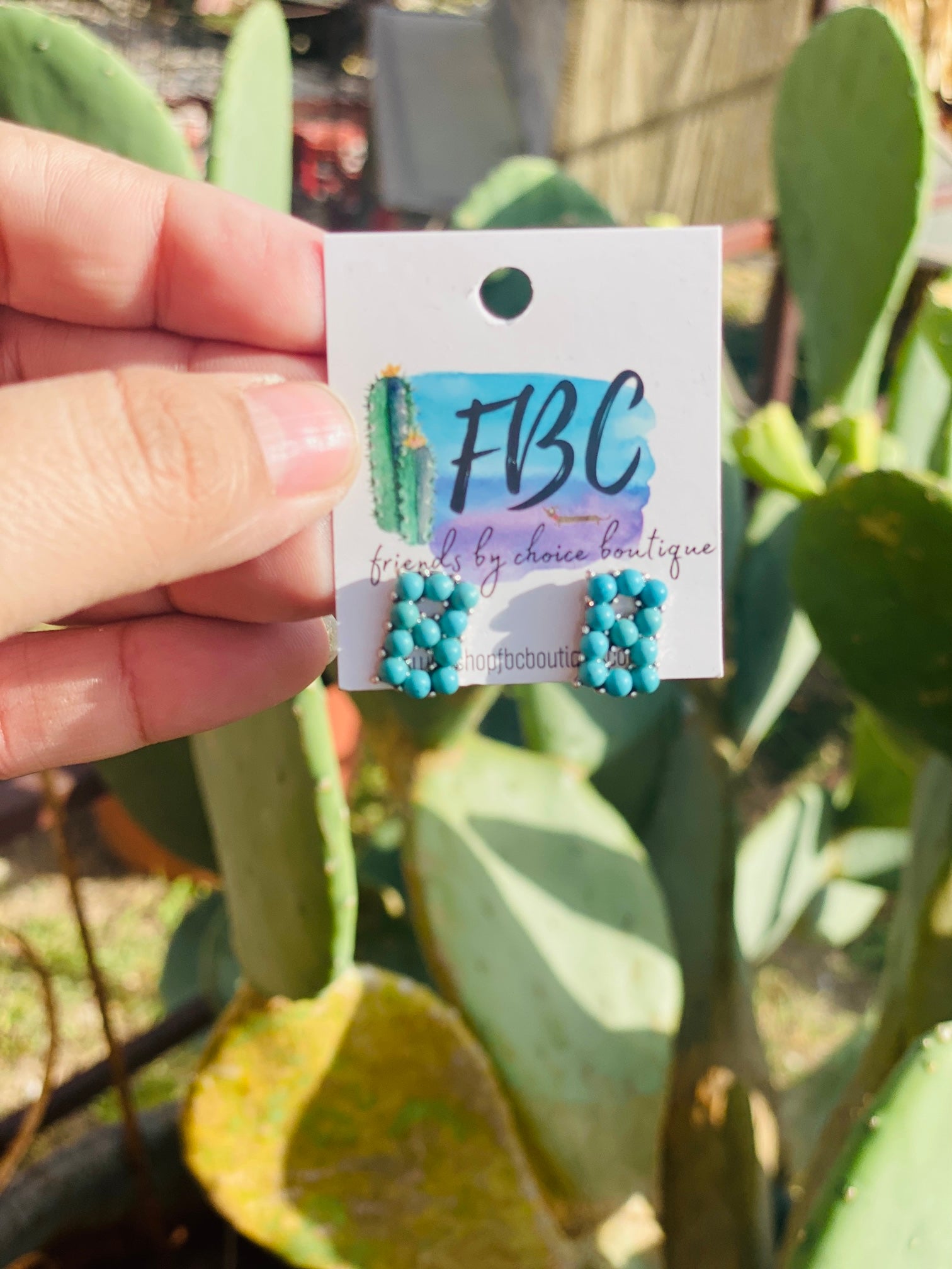 Say My Name Initial Turquoise Stud Earrings