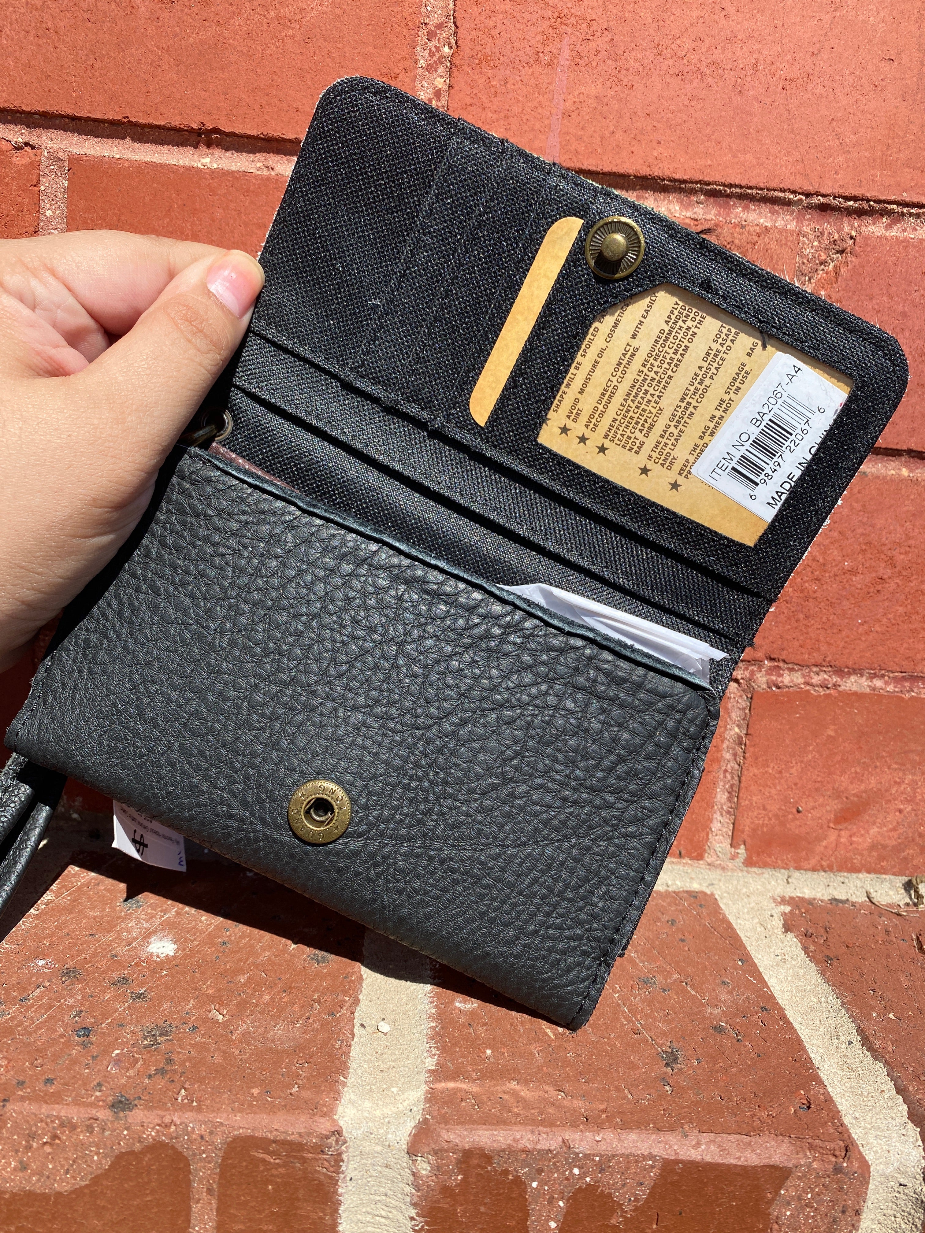 My Favorite Hideout Genuine Leather Cowhide Phone Wristlet Wallet