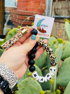 Mama Knows Best Leopard Mama Silicone Tassel Bracelet