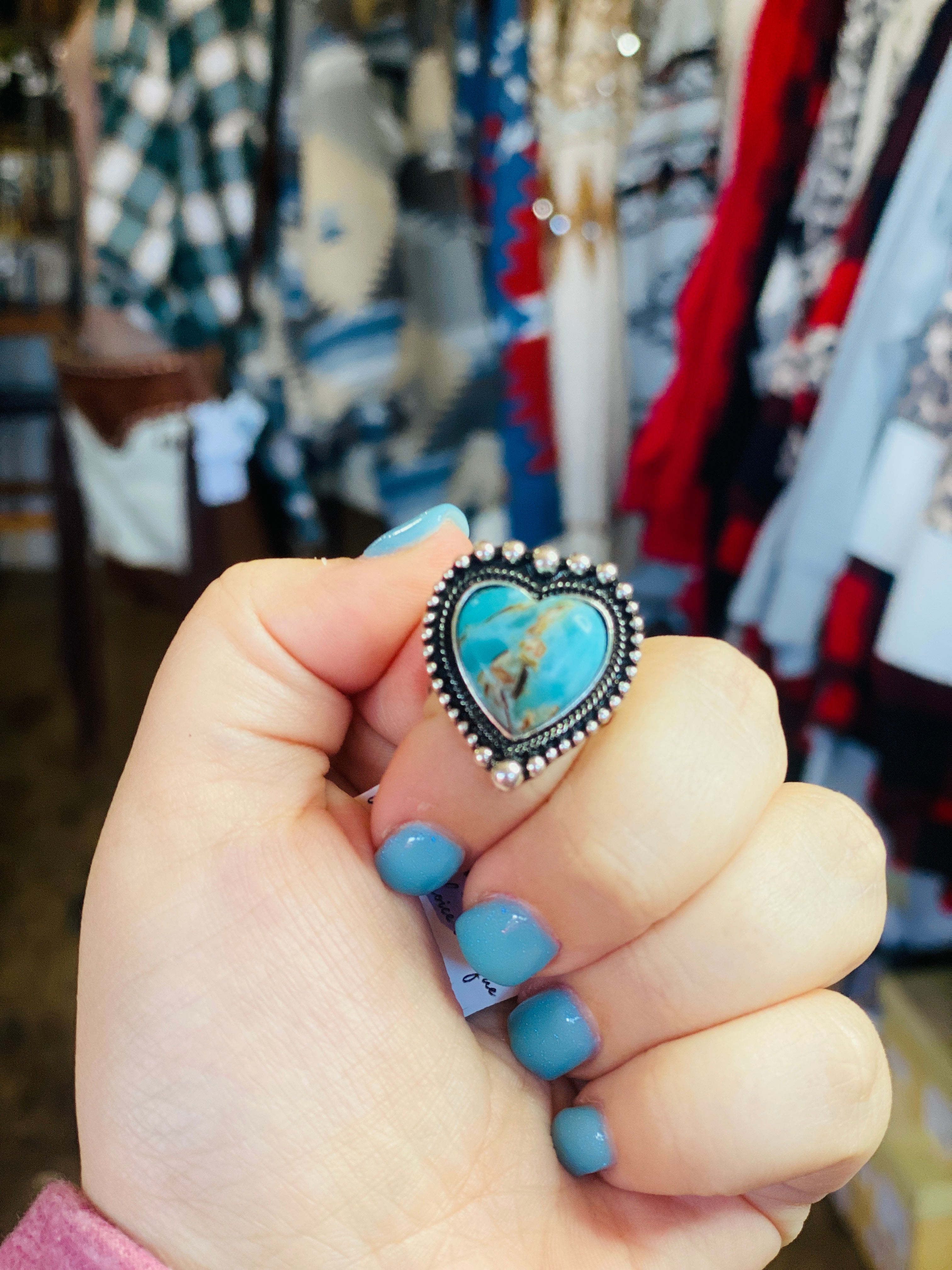 This Heart Of Mine Turquoise Heart Adjustable Ring