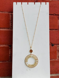 On The Lookout Cream & Gold Necklace