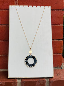 On The Lookout Black & Gold Necklace