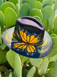 Butterfly Black Hand Painted Hat