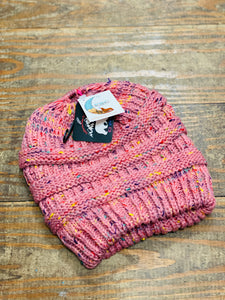 In A Perfect World Rose Multi Spec Ponytail Beanie