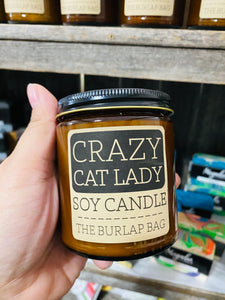 Crazy Cat Lady The Burlap Bag Soy Wax