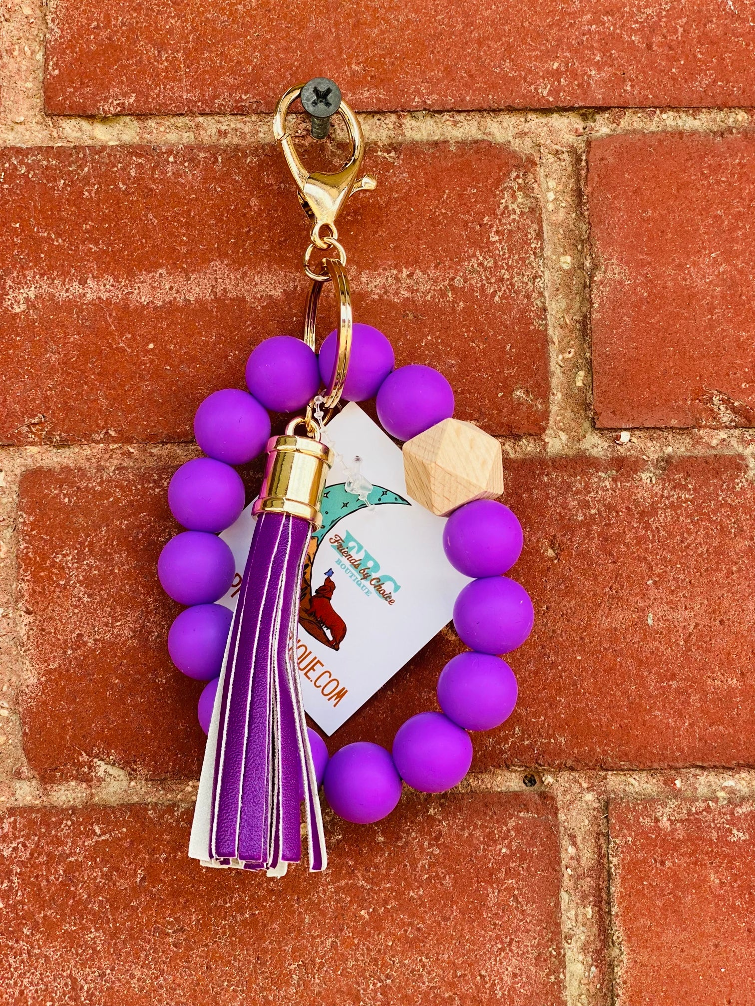Everyday Life Purple Tassel Keychain Wristlet