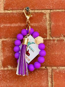 Everyday Life Purple Tassel Keychain Wristlet