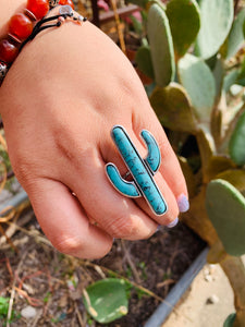 Catch You In A While Turquoise Cactus Ring