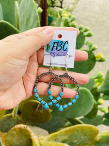 Though The Highway Dangle Turquoise Earrings