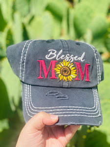 Blessed Mom Sunflower Baseball Hat