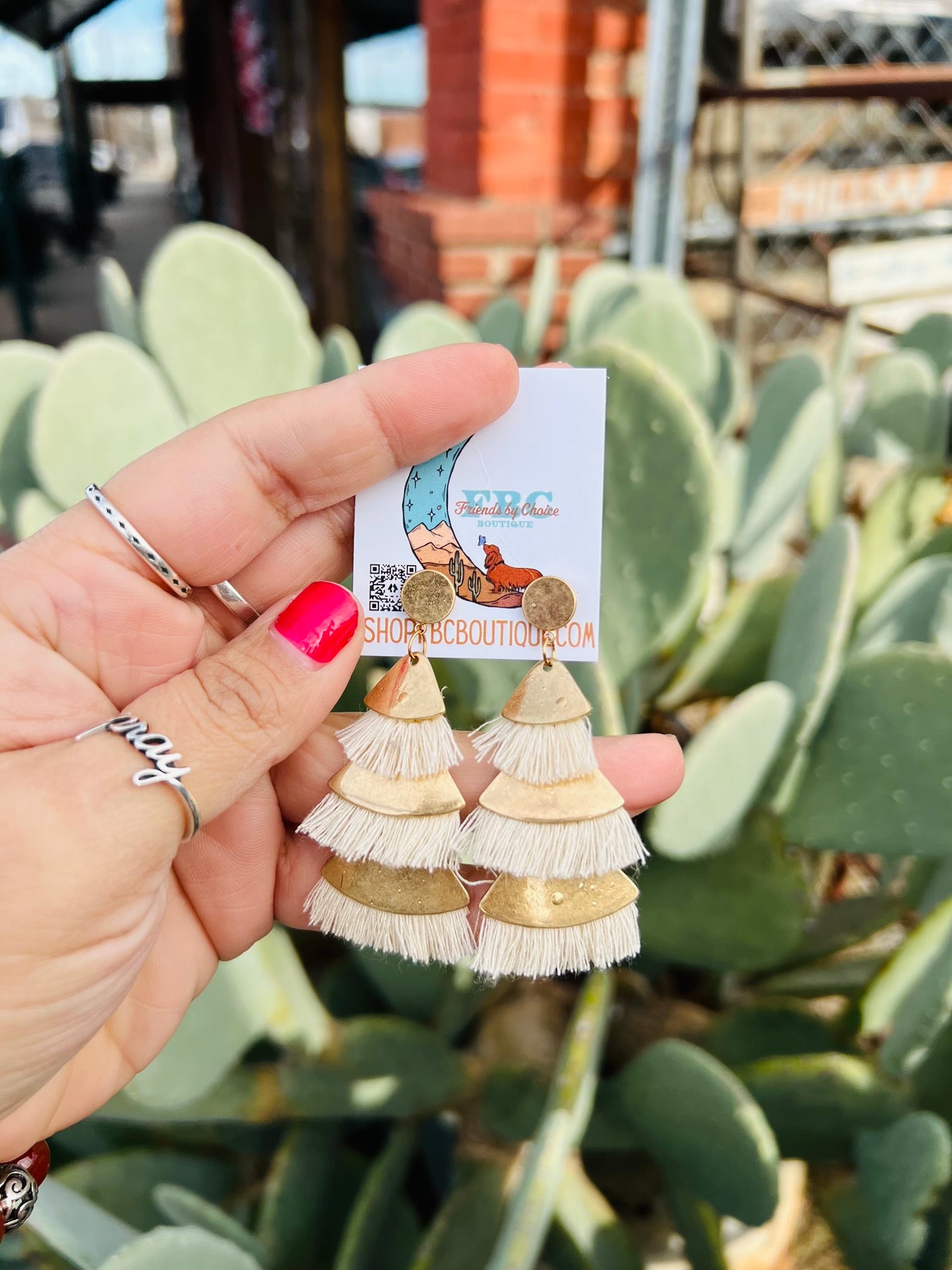 A Glimpse Of Us Cream Tassel Post Drop Earrings