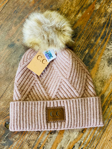 Cozy Up With Me Taupe Beanie CC Exclusives Hat