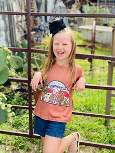 Sunflower Longhorn Western Kids Top