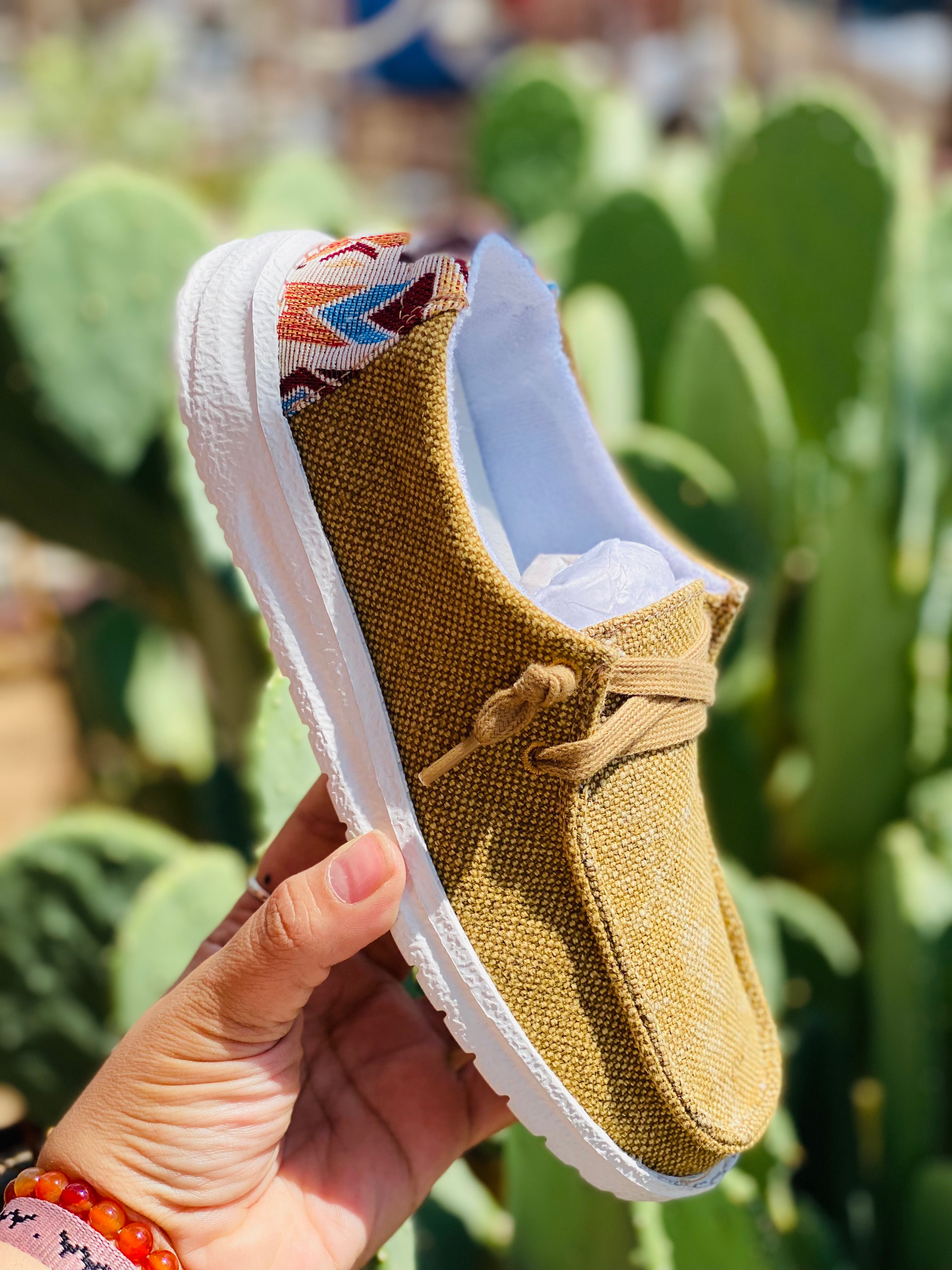 Tan Poppy Gypsy Jazz Slip On Shoes