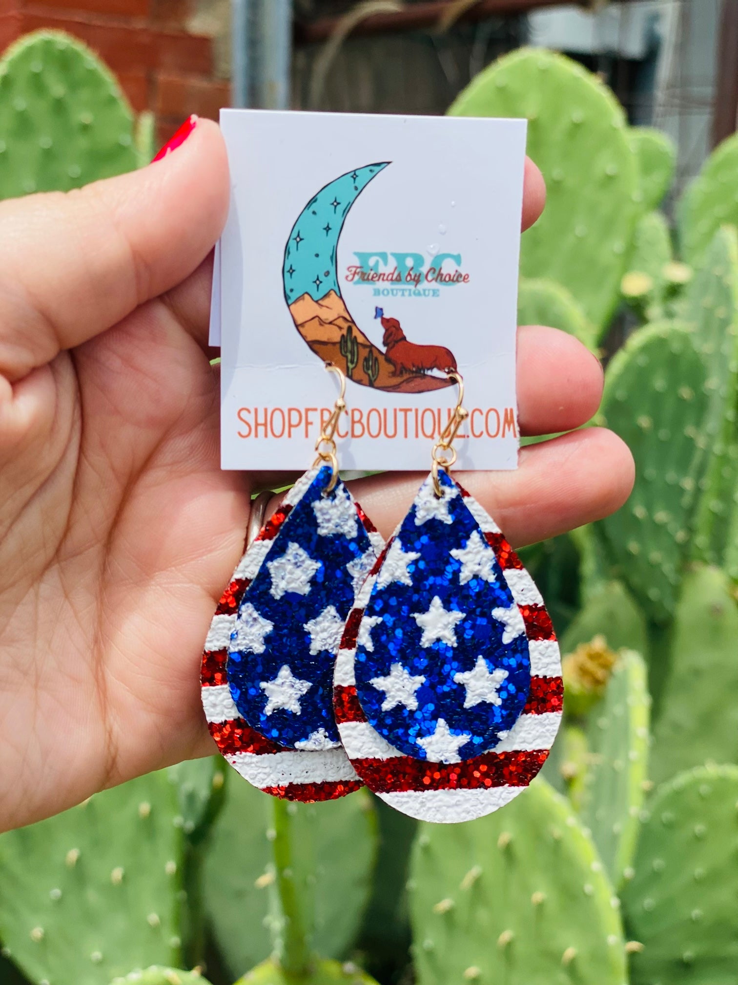 Get Your Sparkle On Stars & Stripes Sparkle Dangle Earrings