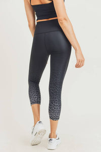 Leopard Tip Ombre Print Mono B Highwaist Capri Legging