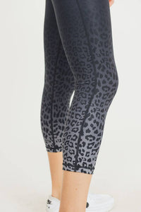 Leopard Tip Ombre Print Mono B Highwaist Capri Legging