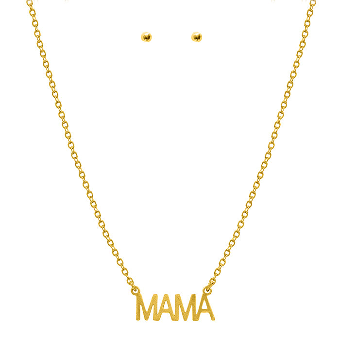 Mama Gold Toned Necklace