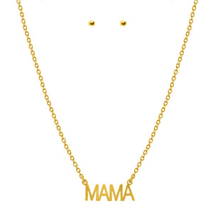 Mama Gold Toned Necklace