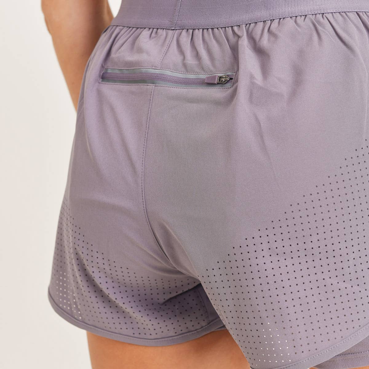 Lined Hybrid Perforated Active Mono B Shorts